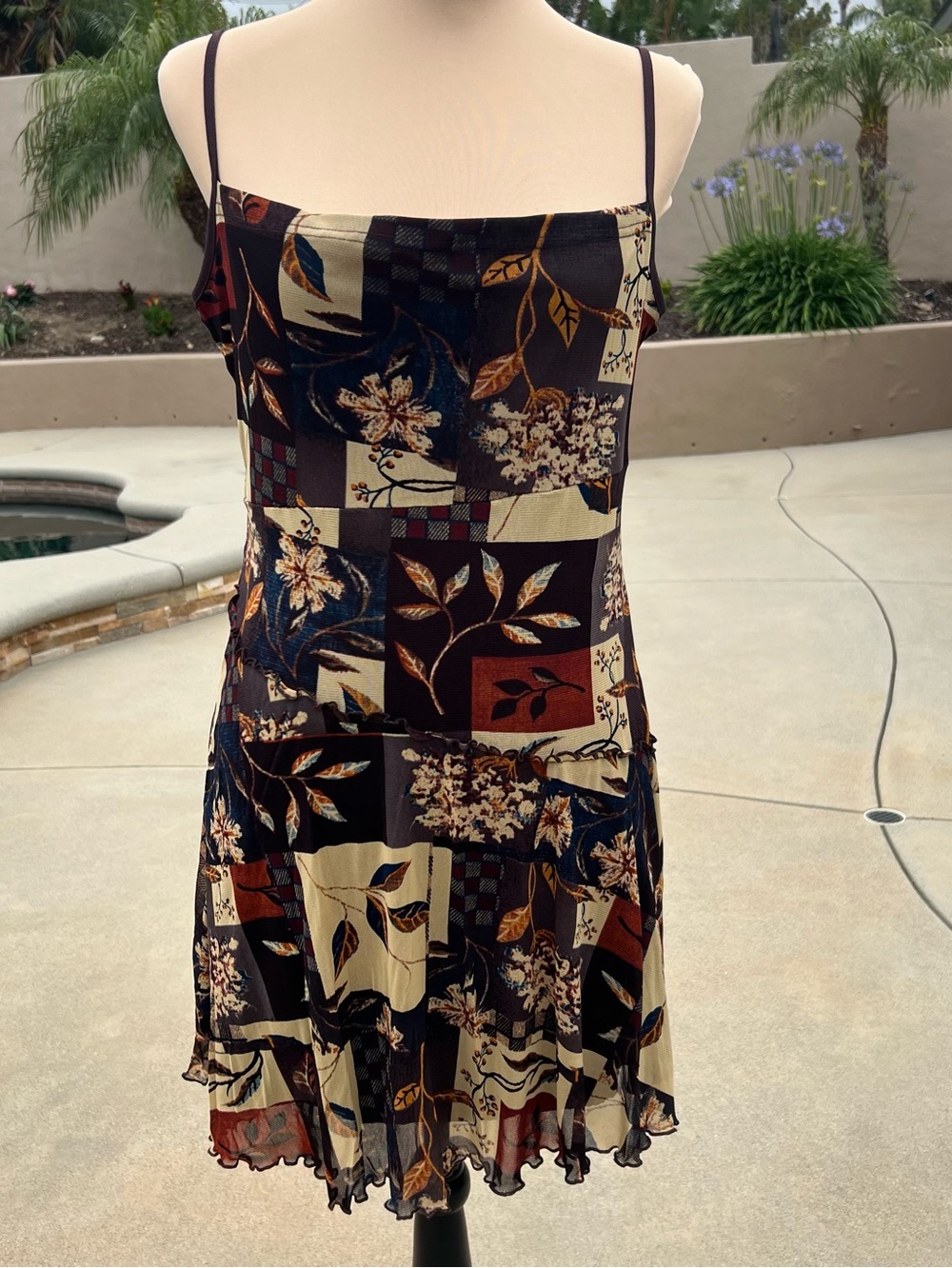Cider Black & Brown Floral Patchwork Mini Dress Size 1x - Picture 13 of 13